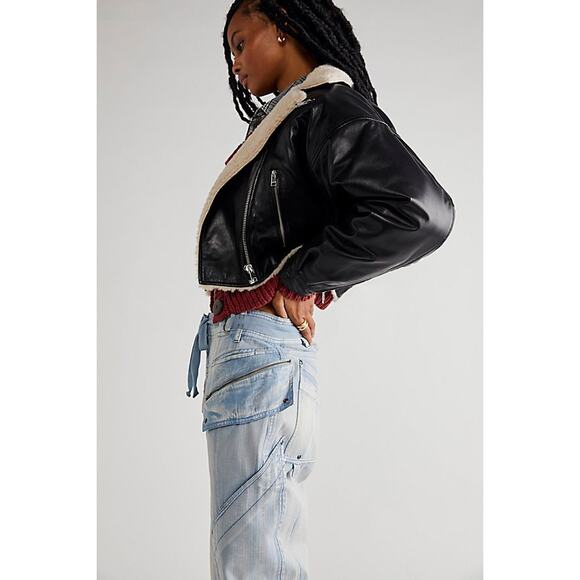 New Free People Wilder Cargo Inspired Pants $228 X-SMALL Autumn Sky Slouchy - Picture 2 of 3